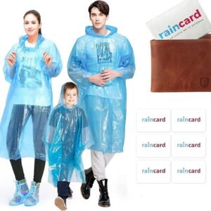 FULLY Reusable Wallet Rain Card Rain Coat for Adults (Set of 10) Multicolour