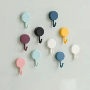 Self Adhesive Sticky Hooks - Set of 10 for Kitchen, Bathroom, Bedroom - Waterproof & Durable ( default, Standard ).