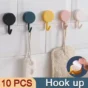 Self Adhesive Sticky Hooks - Set of 10 for Kitchen, Bathroom, Bedroom - Waterproof & Durable ( default, Standard ).