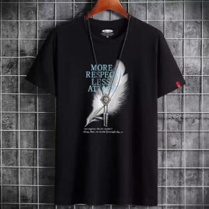 Men’s Printed Black Half Sleeve T-Shirt