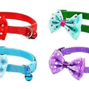 Adjustable Cat Collar with Bell (Multicolor, Pack of 2)