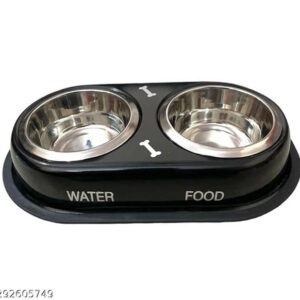 Stainless Steel 2 in 1 Feeding Bowl for Pet (Multicolor)
