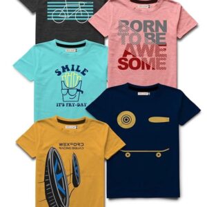 Kids Printed T-Shirt Combo Pack of 5 – Comfortable Daily Wear