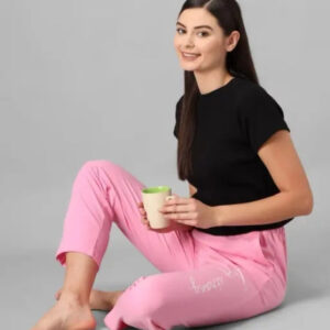 Cotton Blend Straight Fit Trouser for Women (Pink)