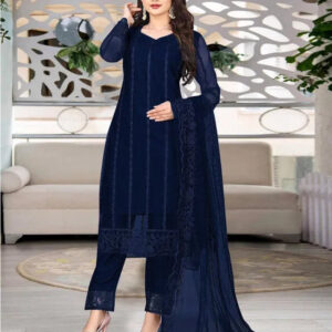 Kurta With Dupatta And Bottomwear (Blue)
