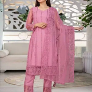 Kurta With Dupatta And Bottomwear (Pink)