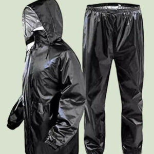 Polyester Rain Coat for Men (Black, Free Size)