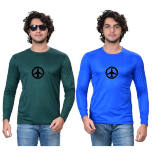 Men’s Casual Printed Round Neck T-Shirt Pack – Green & Blue