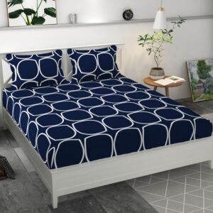 Premium MICROFIBER ELASTIC FITTED DOUBLE BEDSHEET WITH TWO PILLOW COVERS (70X76X6 Inches)