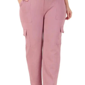 Cotton Blend Straight Fit Trouser for Women (Peach)