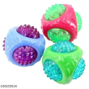 Chew Playing Silicone Ball (Multicolor, Pack of 3)