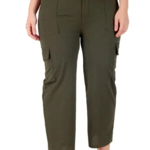 Cotton Blend Straight Fit Trouser for Women (Olive)