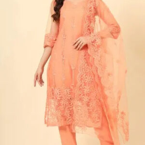 Kurta With Dupatta And Bottomwear (Orange)