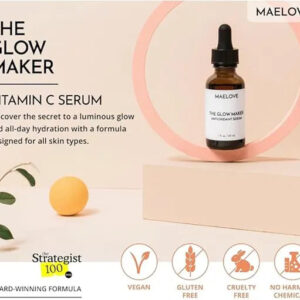 MAELOVE Hydrating Facial Serum with Vitamins C, E, Ferulic Acid and Hyaluronic Acid -1 Fl Oz/30ML (Pack of 1)