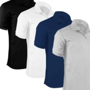 Polo Neck T-Shirt (Multicolor, M) (Pack of 4)