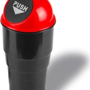 ClickUS Portable Mini Car Trash Can Cute Cup Holder with Leakproof Lid for Cars Office Plastic Dustbin