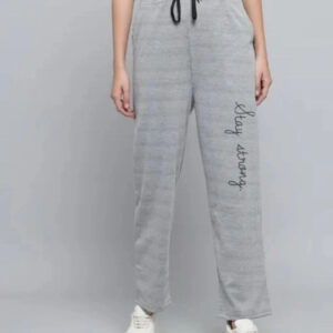 Cotton Blend Straight Fit Trouser for Women (Grey)