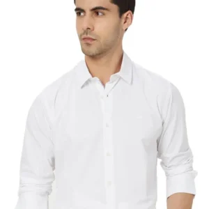 Men’s White Slim Fit Formal & Casual Shirt Full Sleeve Solid Shirt Pack of 1
