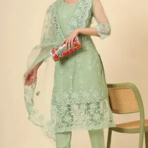 Kurta With Dupatta And Bottomwear (Mint Green)