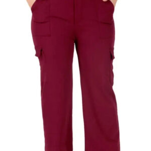 Cotton Blend Straight Fit Trouser for Women (Maroon)