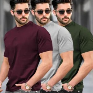 Men’s Casual Solid T-Shirt Combo (Pack of 3)