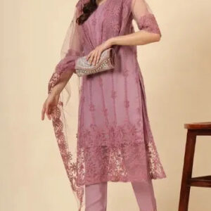 Kurta With Dupatta And Bottomwear (Pink)