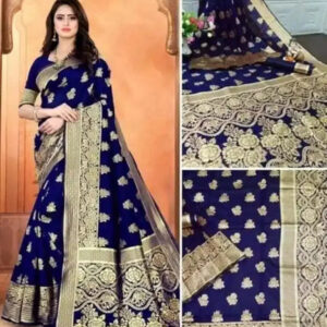 Jacquard Foil Printed Saree for Women (Multicolor, 6.3 m)