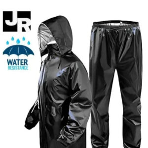 Polyester Solid Rainsuit for Men (Black, M)