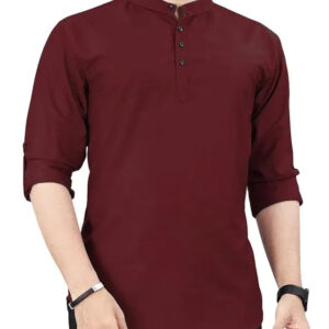 Men's Slim Fit Full Sleeve Cotton Short Kurta Pack of 3