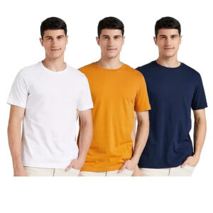 Men’s Round Neck Cotton T-Shirt – Pack of 3