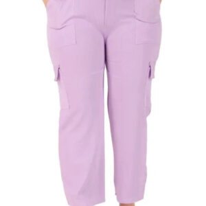 Cotton Blend Straight Fit Trouser for Women (Purple)