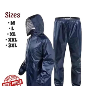 Polyester Solid Rainsuit for Men (Black, XL)