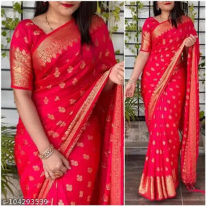Banarasi Silk Saree With Blouse For Women (Multicolor, 6.3M)