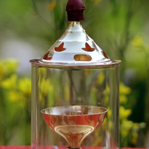 Brass and Glass Akhand Deep Diya with Cover for Puja | Deepam Jyot Diya Oil Lamp
