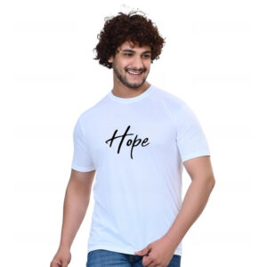 Men’s White Printed Round Neck T-Shirt