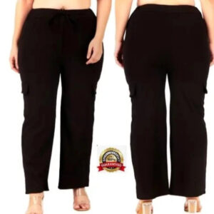 Cotton Blend Straight Fit Trouser for Women (Black) (Pack of 2)