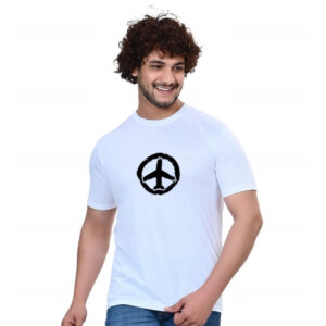White Printed Cotton Blend Men’s T-Shirt